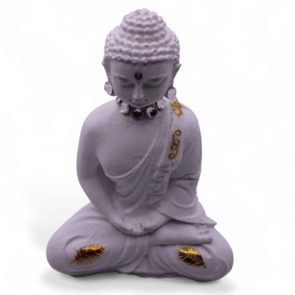 Buddha Statue with Swarovski Crystals – 5” Spiritual Zen Decor – Meditation & Ho